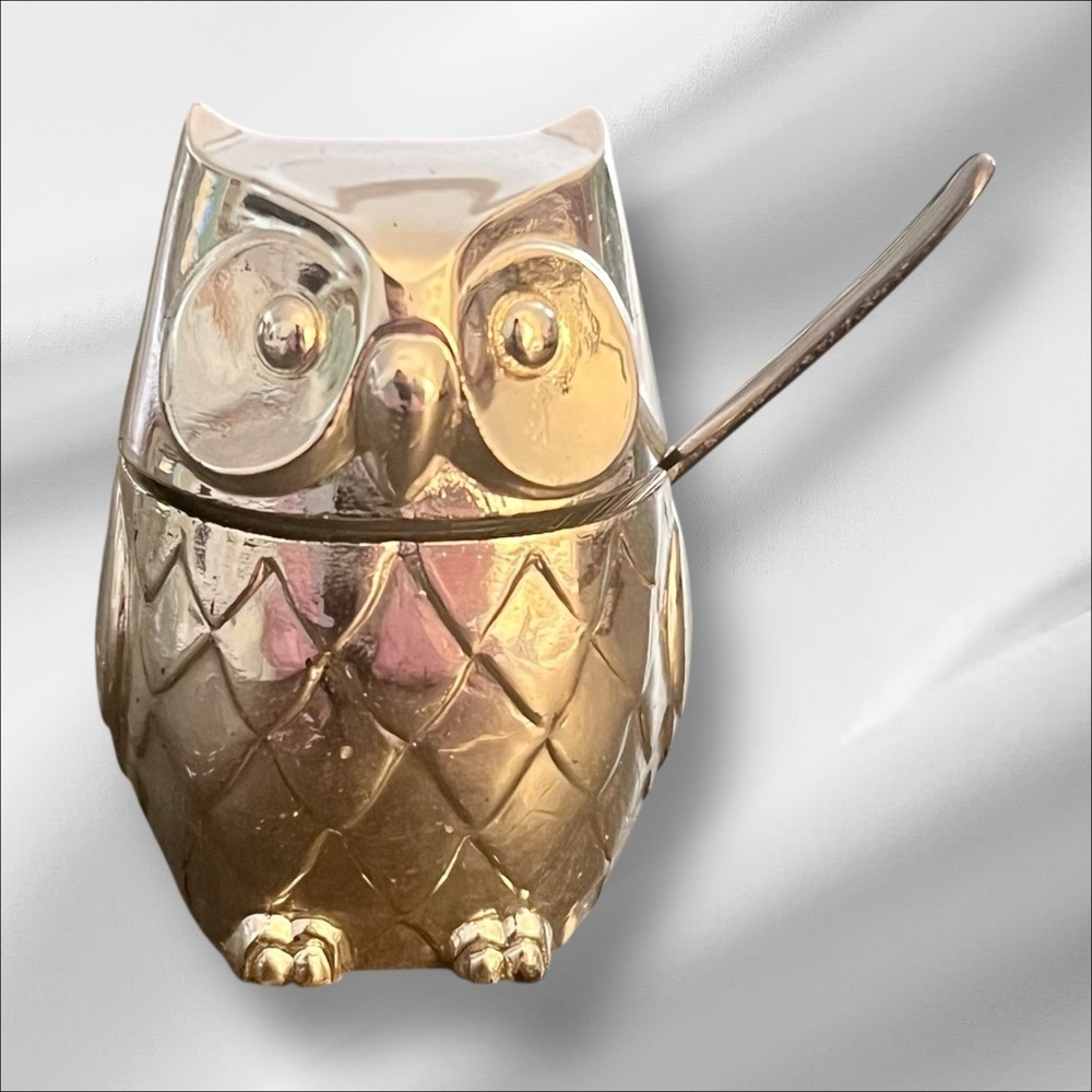 VTG William A Rogers Owl Saltcellar Silver Plate in Original Box w/Spoon 2” - Picture 2 of 16